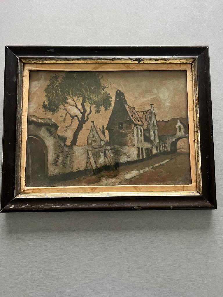 Gesigneerd schilderij Julien Célos +-1900, Ophalen
