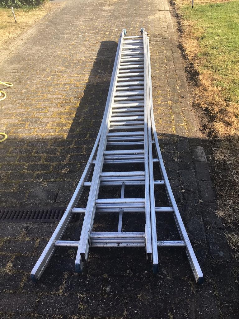 Schuifladder, Doe-het-zelf en Bouw, Ladders en Trappen, Ophalen, Gebruikt, 4 meter of meer