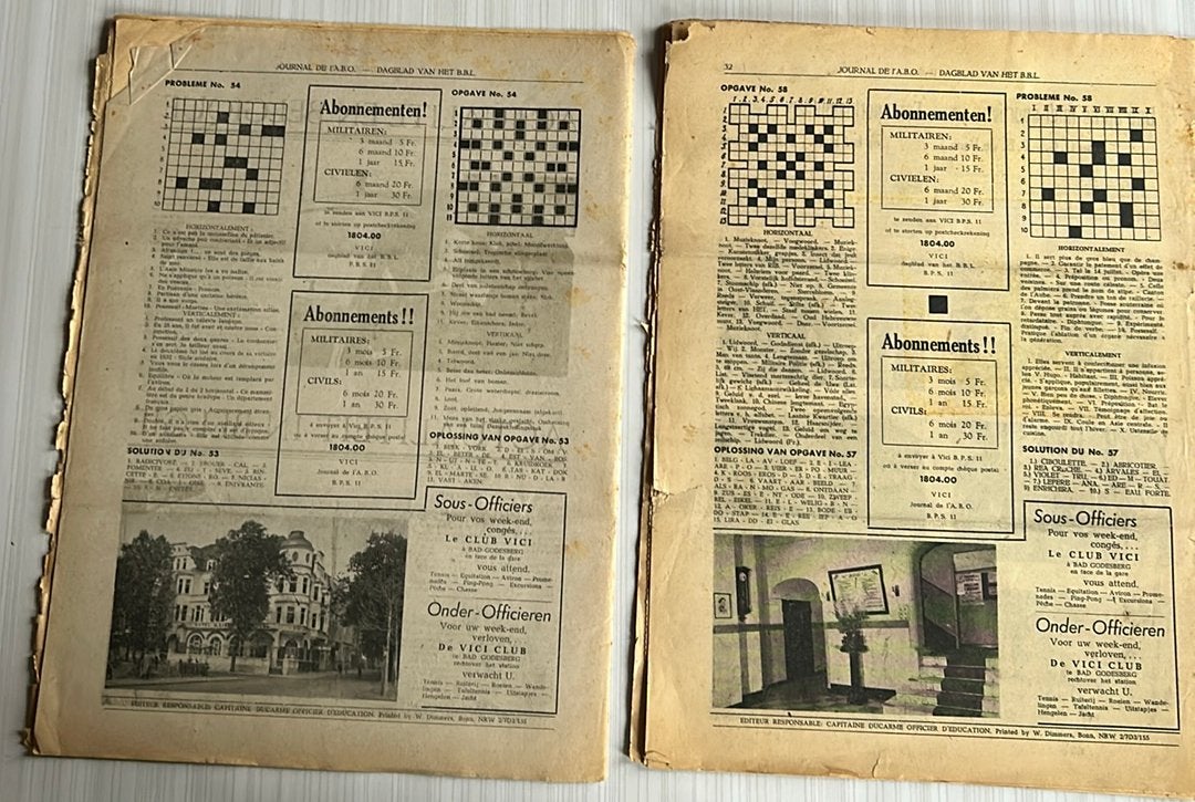 2 Oude Vici Kranten 1949 - Belgisch Leger & Artillerie, Verzamelen, Ophalen, 1940 tot 1960, Krant