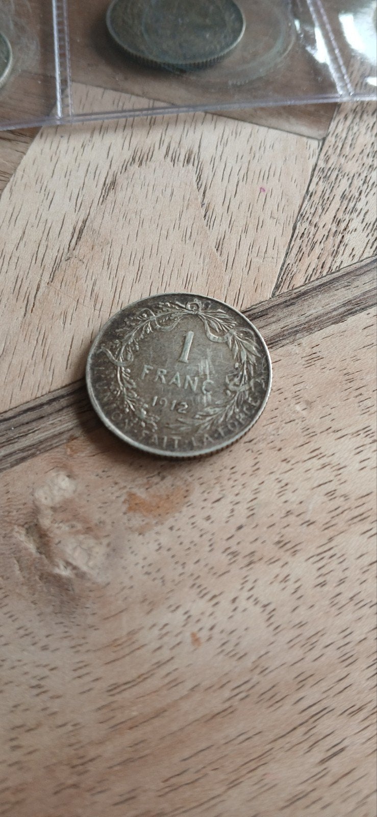 4 stuks Belgische 1 Franc munten van Albert I, Ophalen of Verzenden, Gebruikt