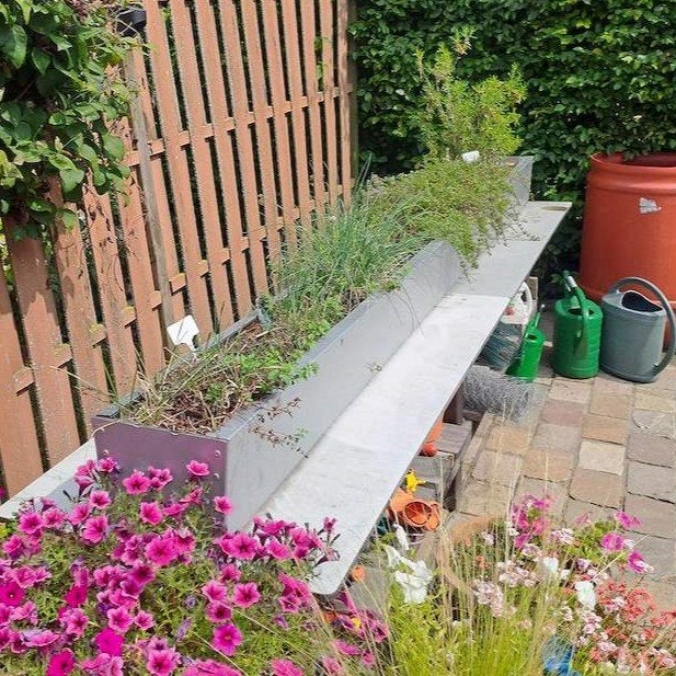 Jardinière aluminium L 275 cm, Jardin & Terrasse, Moins de 30 cm, Enlèvement, Utilisé, Intérieur