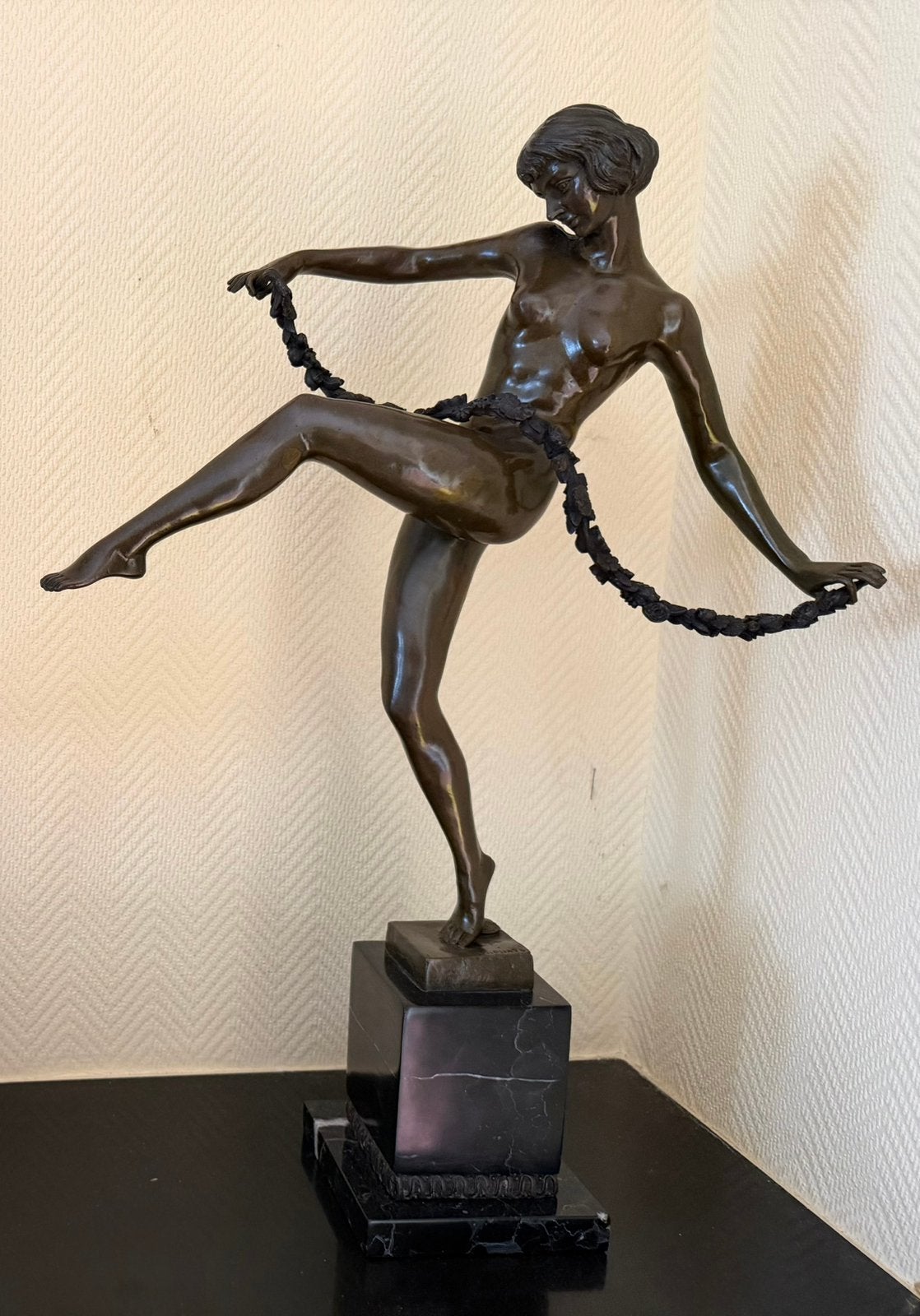 Bronzen art deco danseres, Antiek en Kunst, Ophalen
