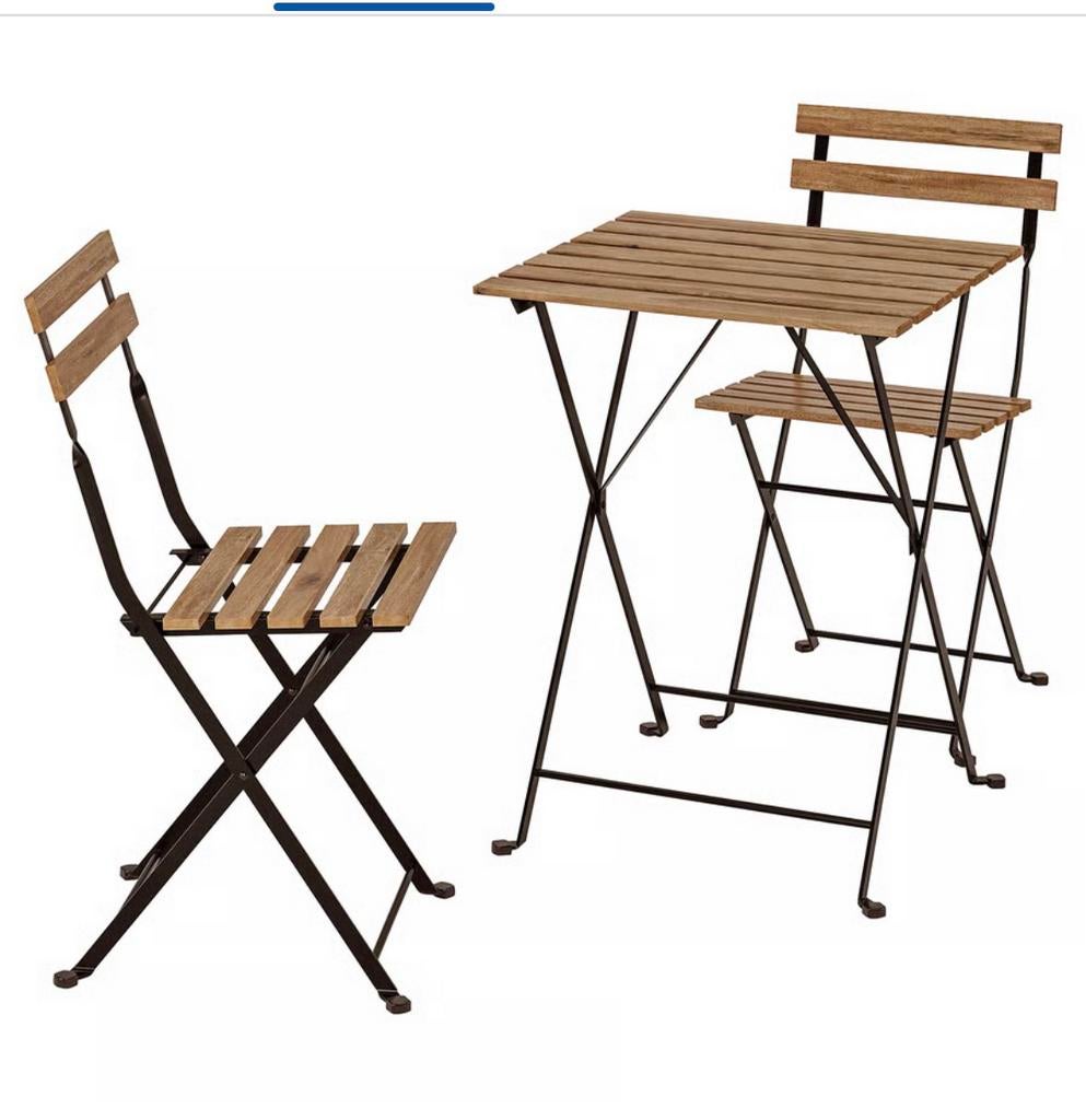 2 bistrosets Ikea (= 2 tafeltjes en 4 stoelen), Tuin en Terras, Ophalen, 4 zitplaatsen, Gebruikt, Tuinset