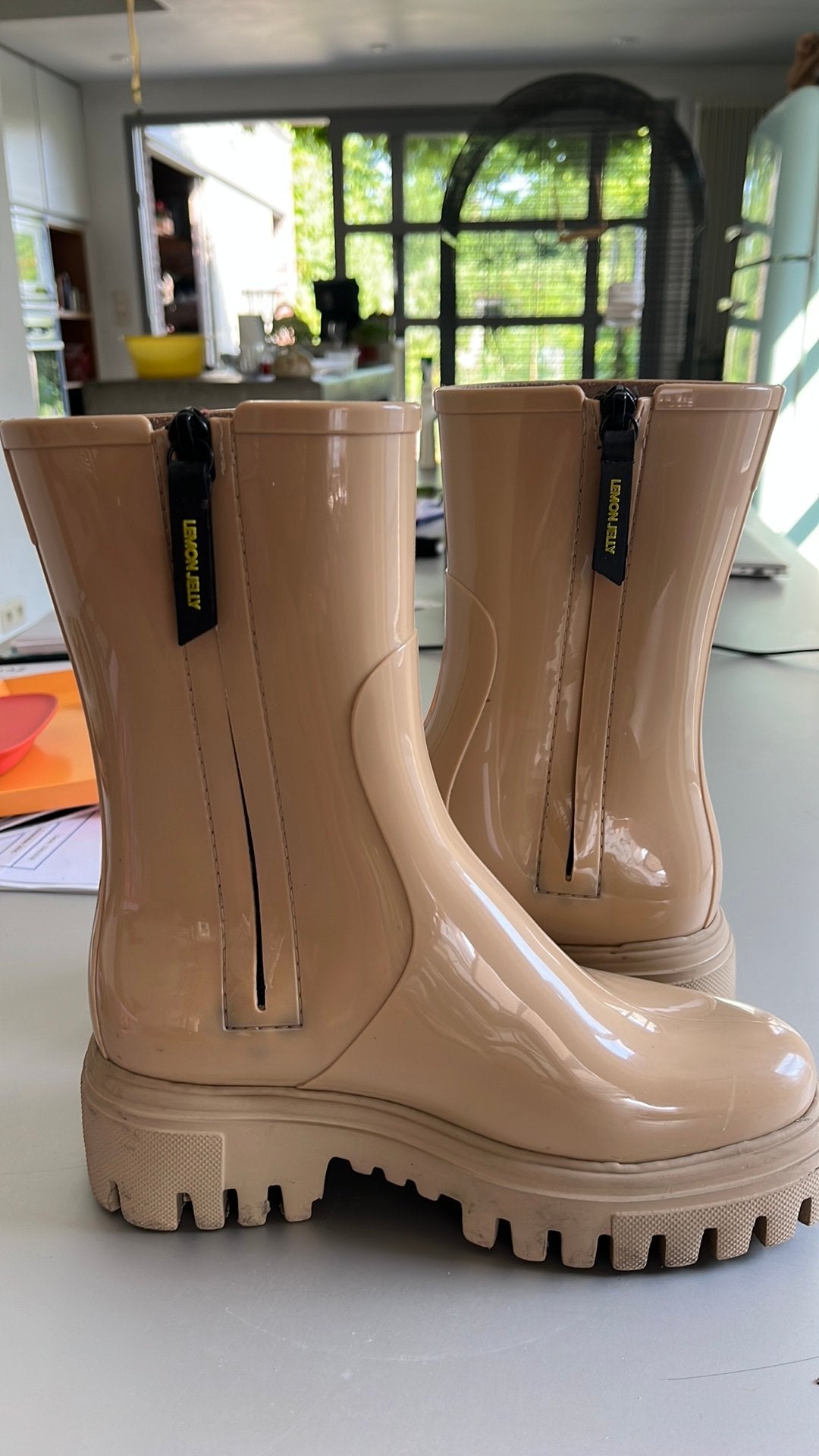 Beige regenlaarsjes Lemon Jelly, Ophalen, Zo goed als nieuw, Beige