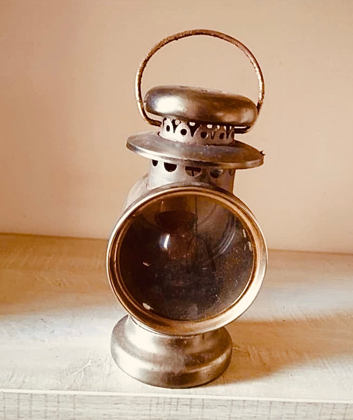 Ancienne lampe à petrole maritime H18 en Laiton, Antiquités & Art, Enlèvement, Argent