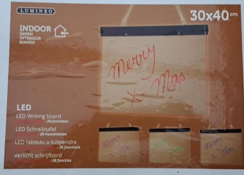 NIEUW glazen schrijfbord met LED, Autres types, Enlèvement ou Envoi, Neuf, Verre