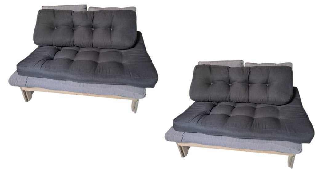 Trois canapés avec coussins gris, 75 à 100 cm, Moins de 150 cm, Enlèvement, Utilisé