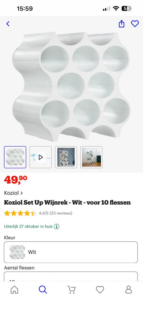 Koziol wijnrek, Ophalen