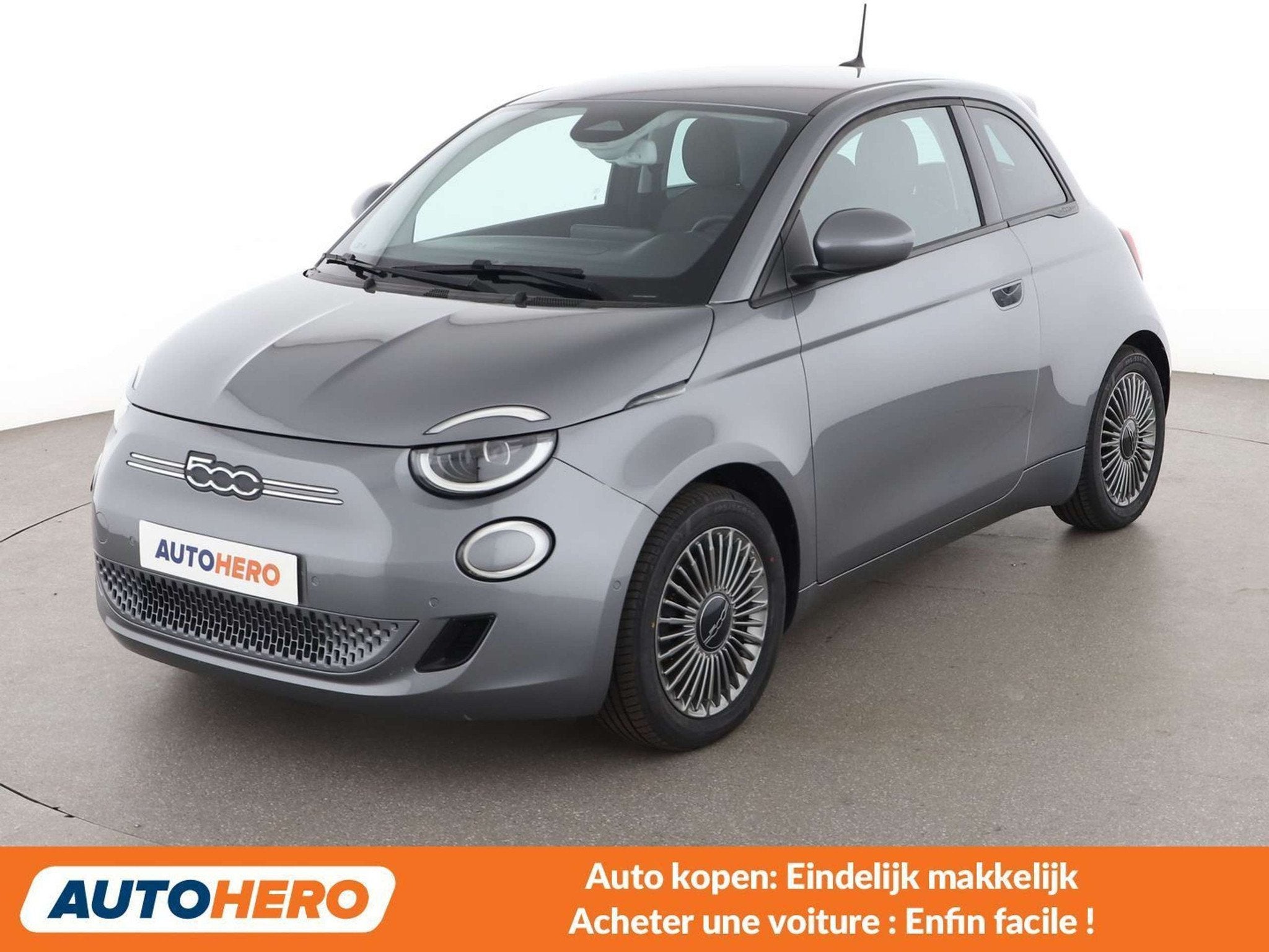 Fiat 500E electric drive 87 kW Icon (bj 2021, automaat), Auto's, 4 zetels, Stof, 1365 kg, Grijs