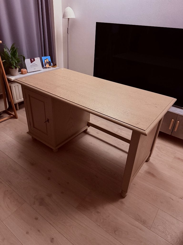Mooi houten bureau met kastje – 140 x 70 cm – Goede staat, Maison & Meubles, Autres marques, Classique, 65 cm, Utilisé