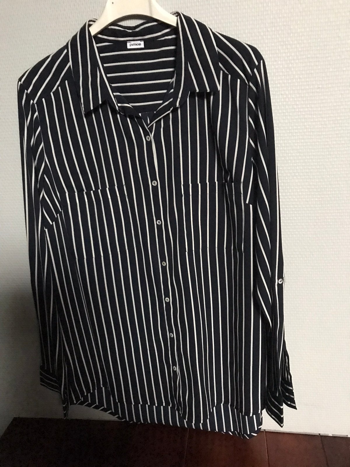 Zwart wit gestreepte bloes, Enlèvement ou Envoi, Comme neuf, Taille 38/40 (M), Blanc