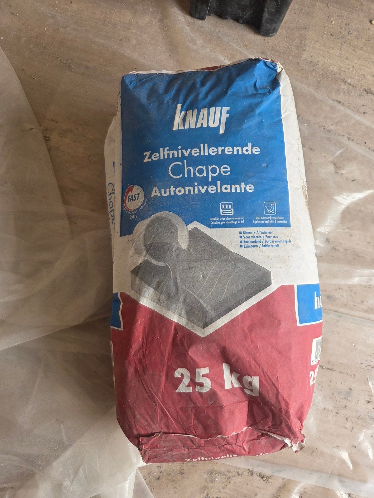 zelfnivelerende chape, Enlèvement