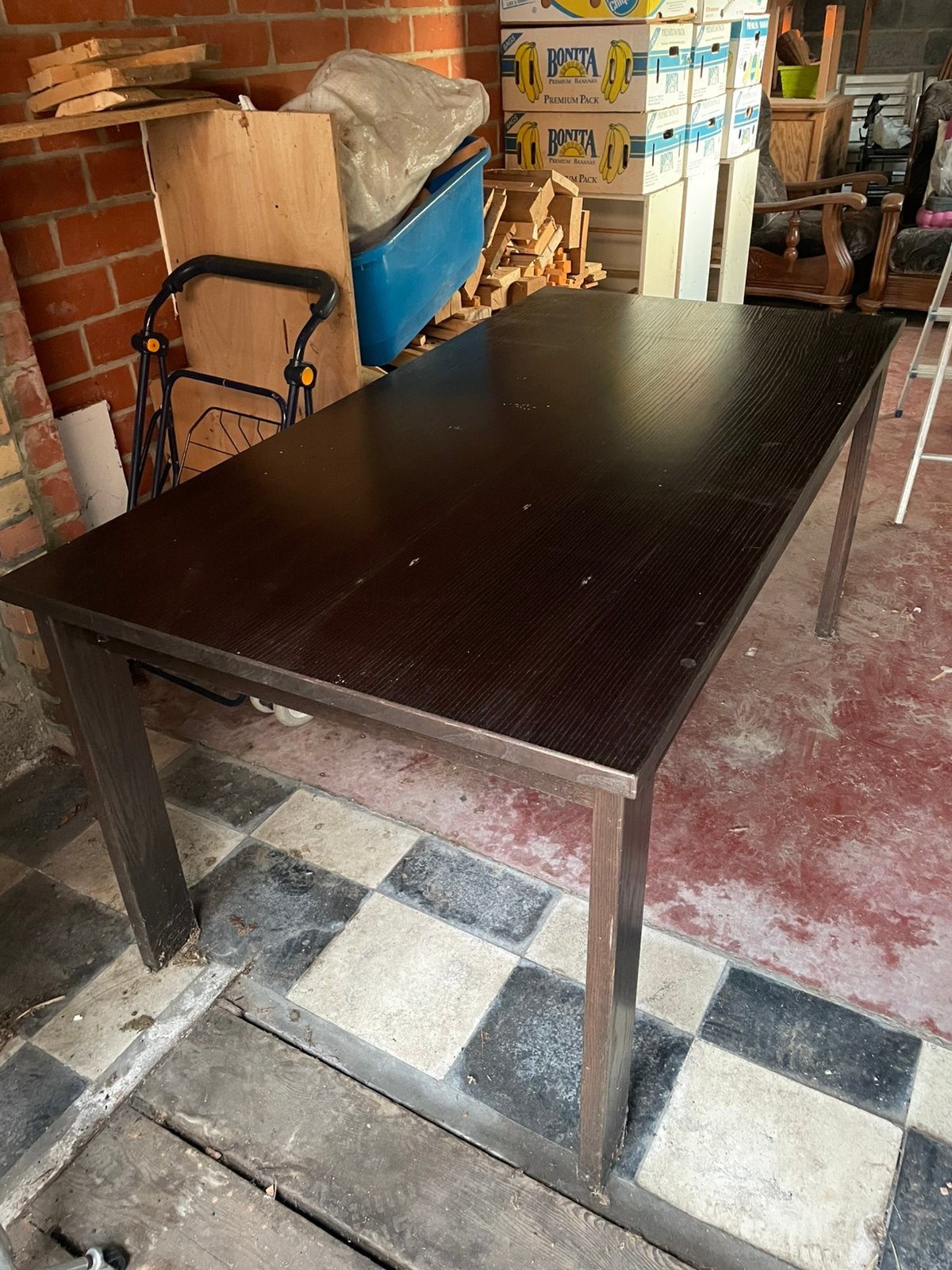 Tafel en 6 bijhorende stoelen, Ophalen, Gebruikt