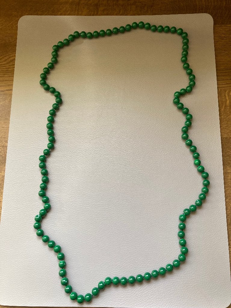 Groene lange halsketting, Handtassen en Accessoires, Kettingen, Ophalen of Verzenden, Zo goed als nieuw, Groen, Kunststof