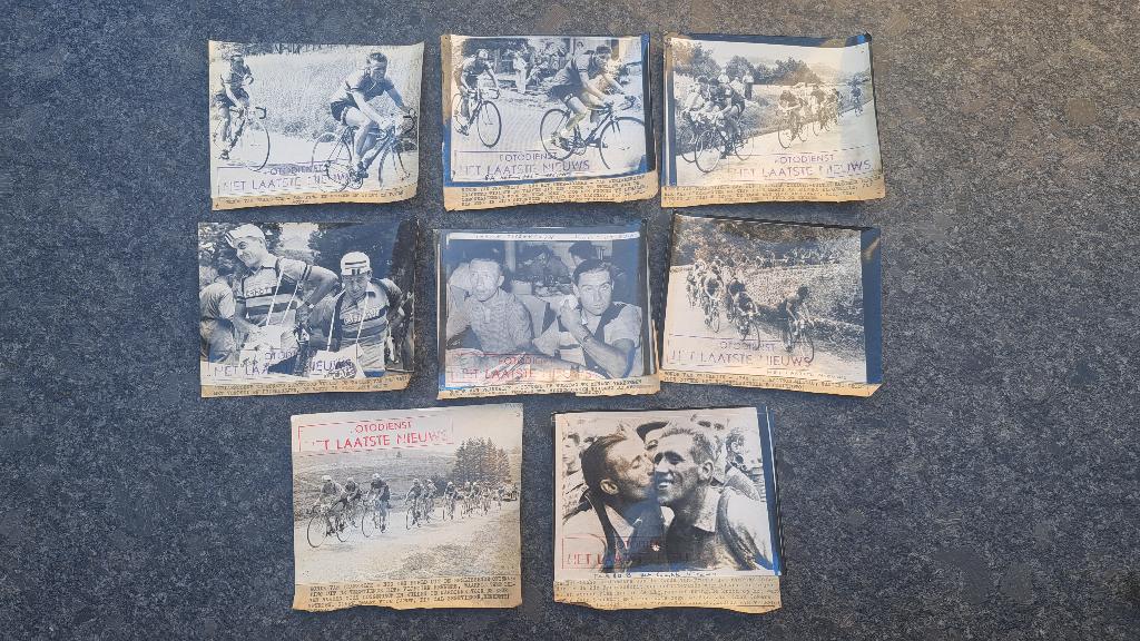 8 persfoto's TOUR DE FRANCE 1955, Verzamelen, Gebruikt, Foto, Ophalen of Verzenden, 1940 tot 1960