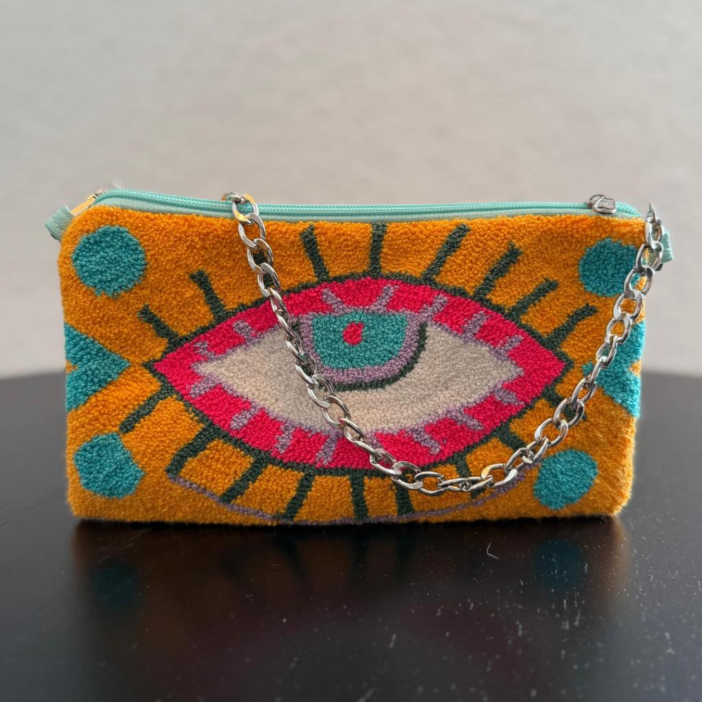 High Eye Tasche met oog Handgemaakte tas in Colombia, Envoi, Neuf, Orange, Sac à main