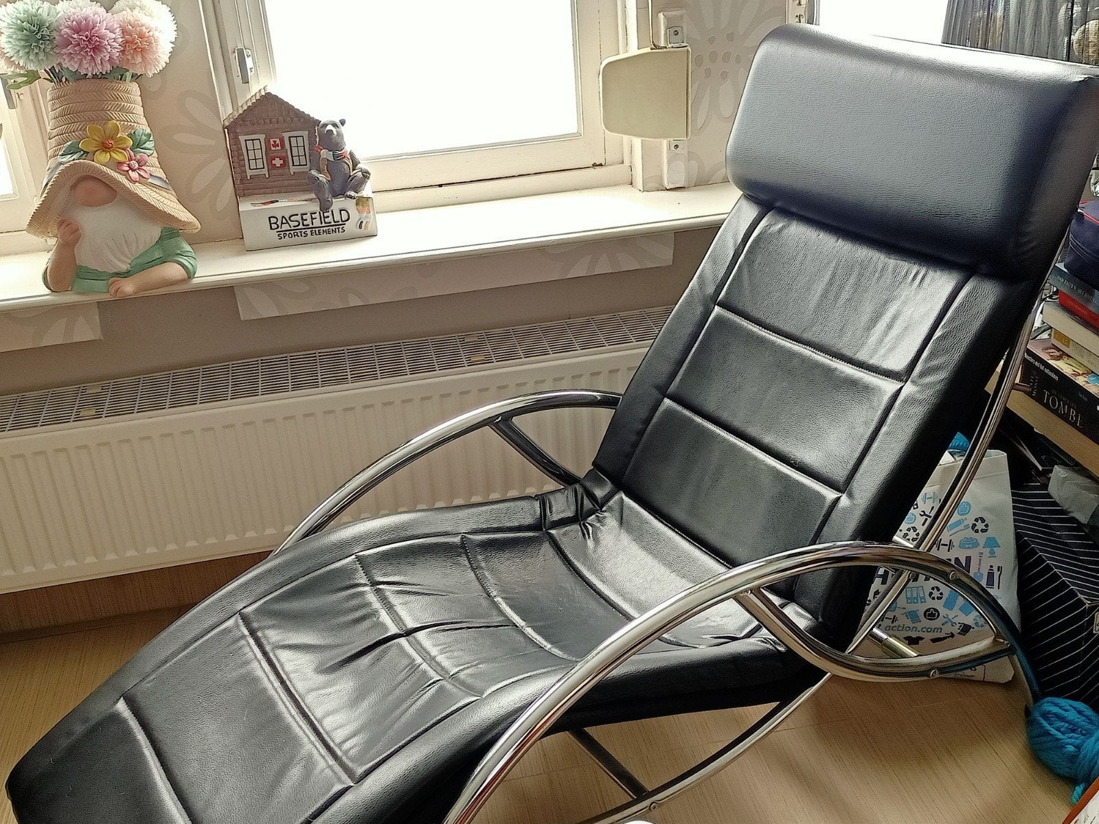 mooi vintage design relax afwerking met chroom zie foto's, Enlèvement, Comme neuf