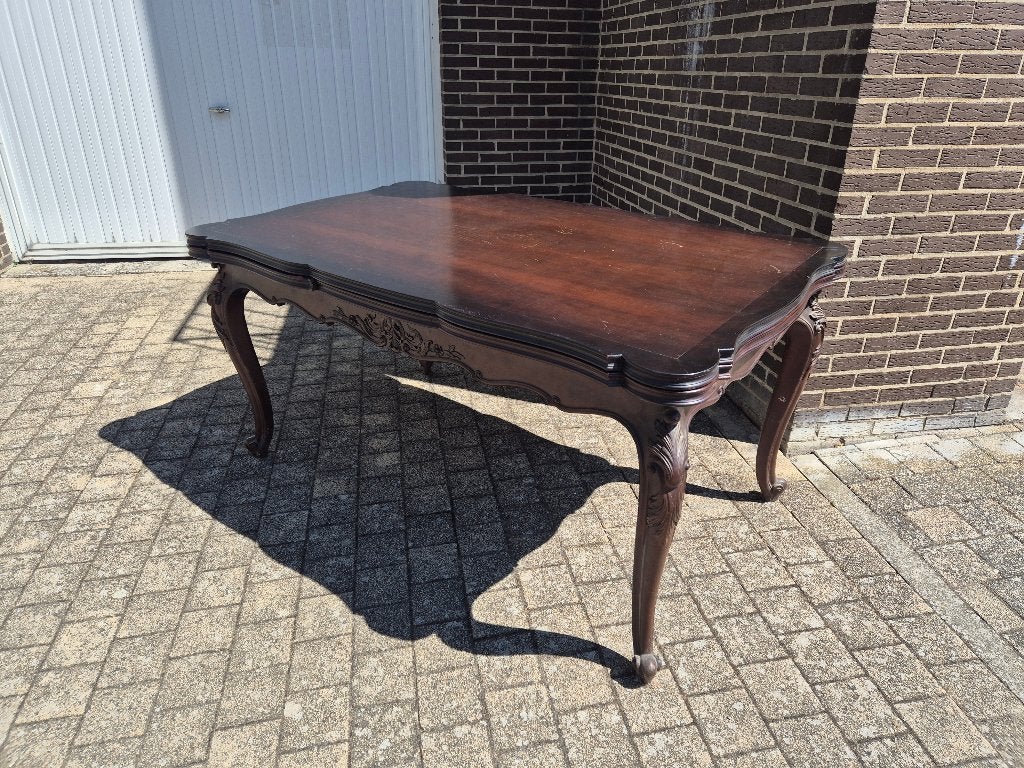 Table vintage avec rallonges, bon état, Maison & Meubles, Tables | Tables à manger, 150 à 200 cm, Cinq personnes ou plus, Enlèvement