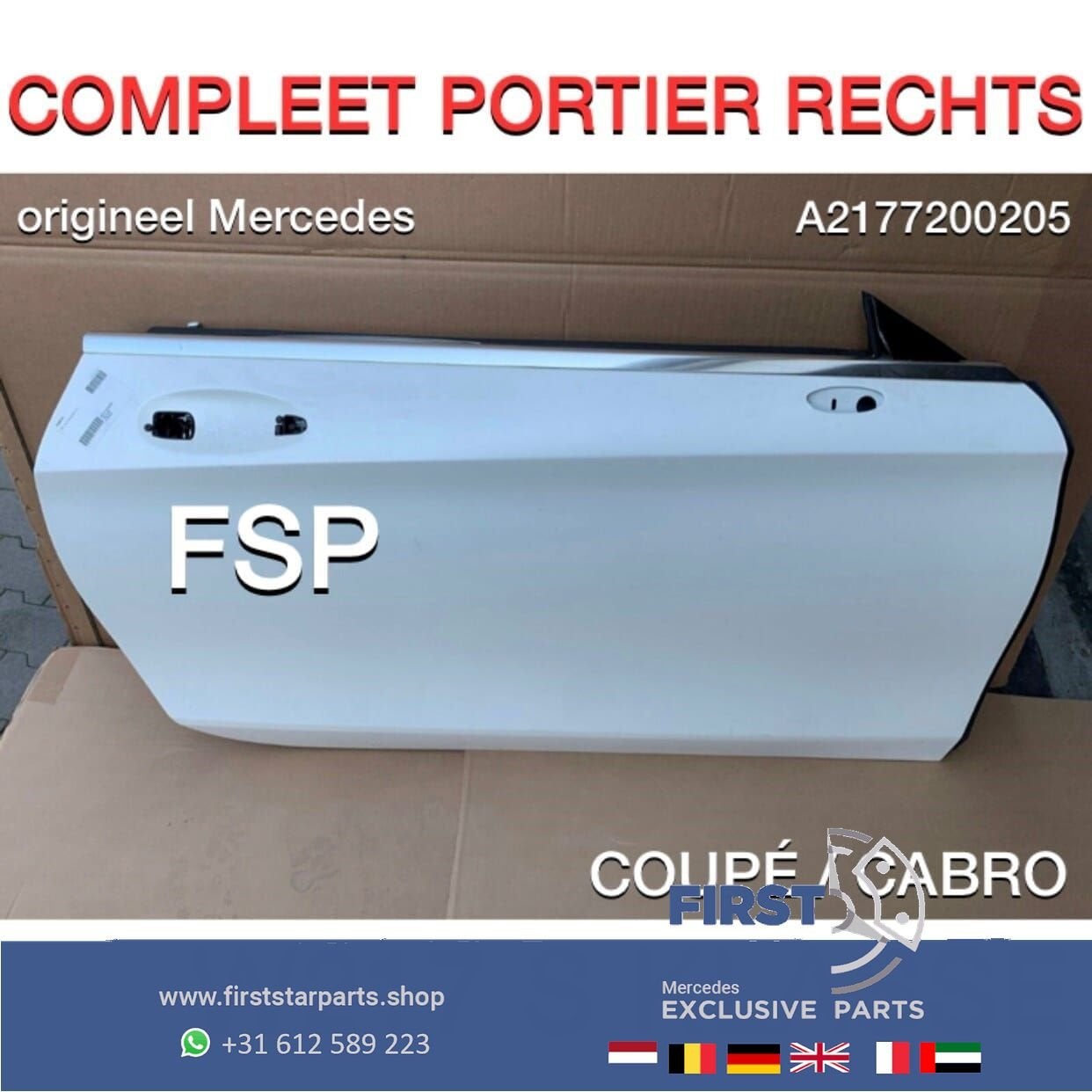 A2177200205 W217 C217 A217 PORTIER RECHTS COMPLEET S KLASSE, Utilisé, Porte, Avant, -