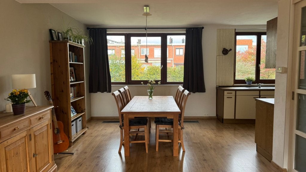 Teak tafel met 6 stoelen (binnen), Huis en Inrichting, Ophalen, Gebruikt, Teakhout, 50 tot 100 cm