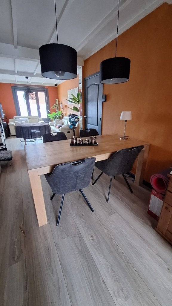 table à manger en bois massif en chêne clair, 150 à 200 cm, Cinq personnes ou plus, Enlèvement, Utilisé