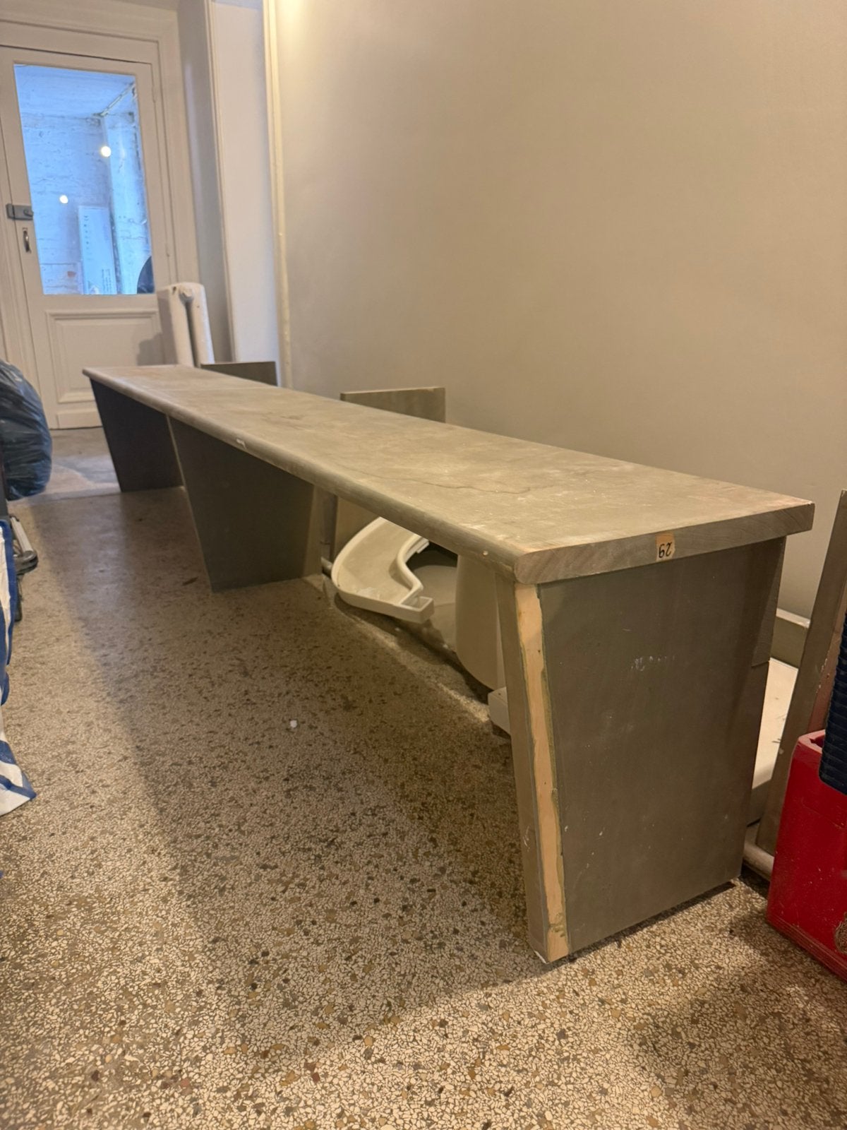 Zitbank lang, Ophalen, Zo goed als nieuw, Hout