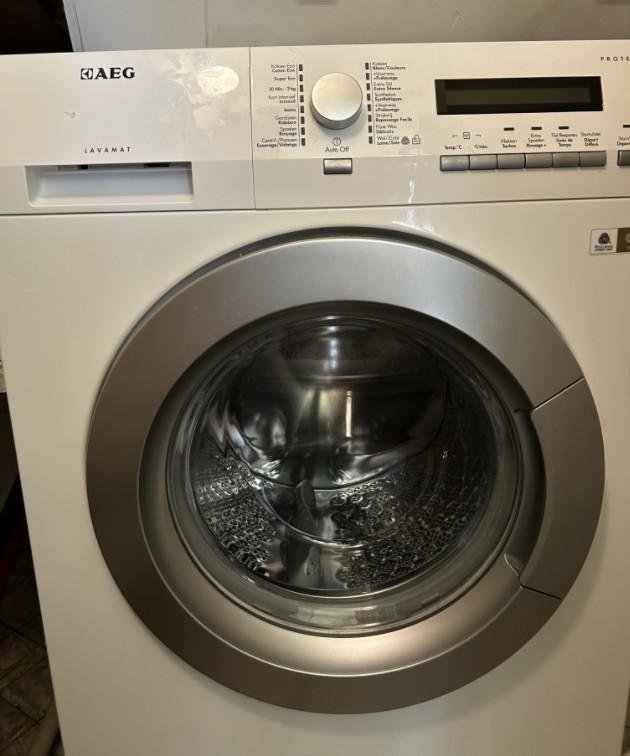 wasmachine AEG, Elektronische apparatuur, Wasmachines, Ophalen, 1200 tot 1600 toeren, 8 tot 10 kg, Zo goed als nieuw