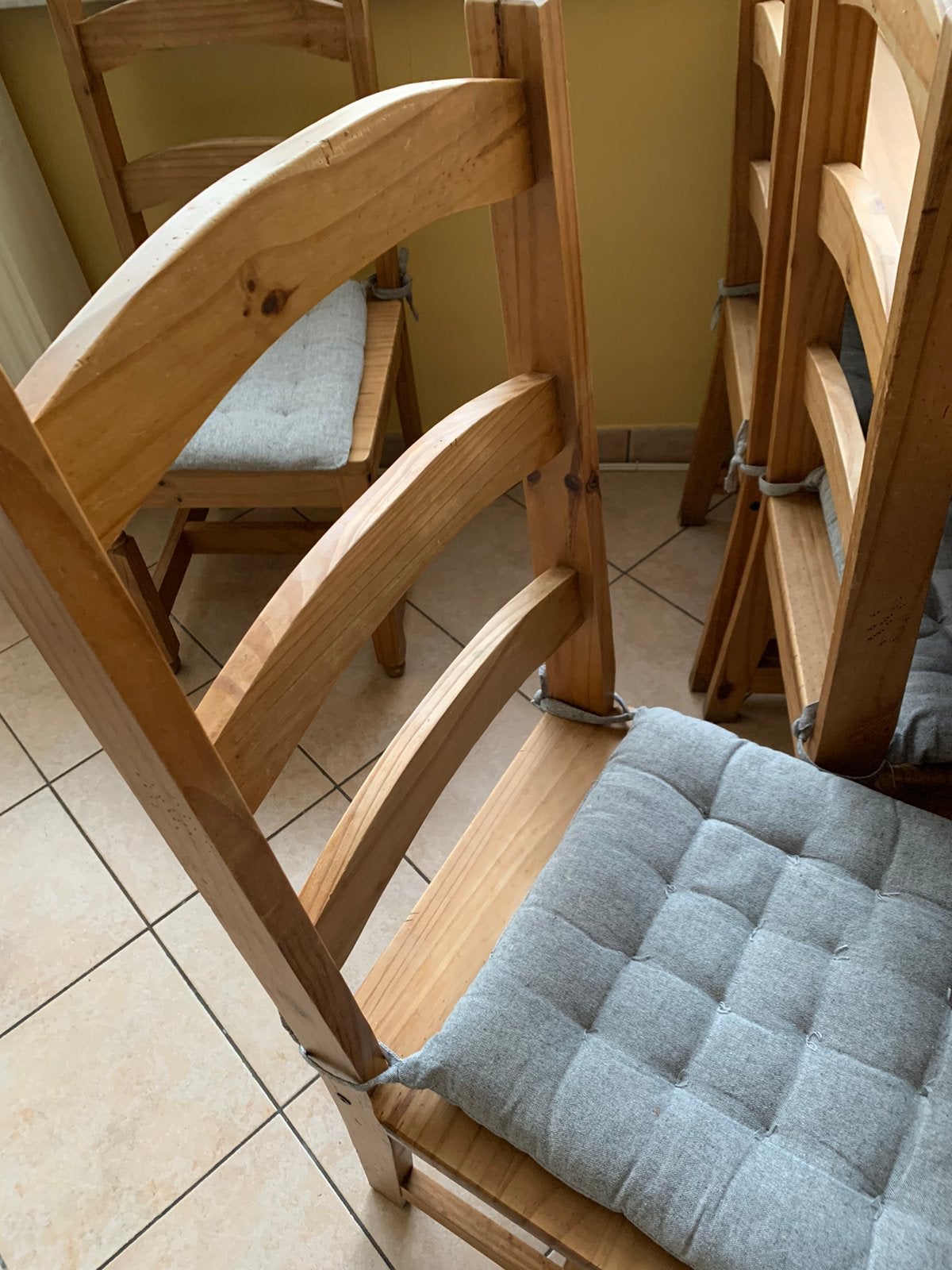 Eettafel+6 stoelen, Ophalen, Zo goed als nieuw, Grenenhout