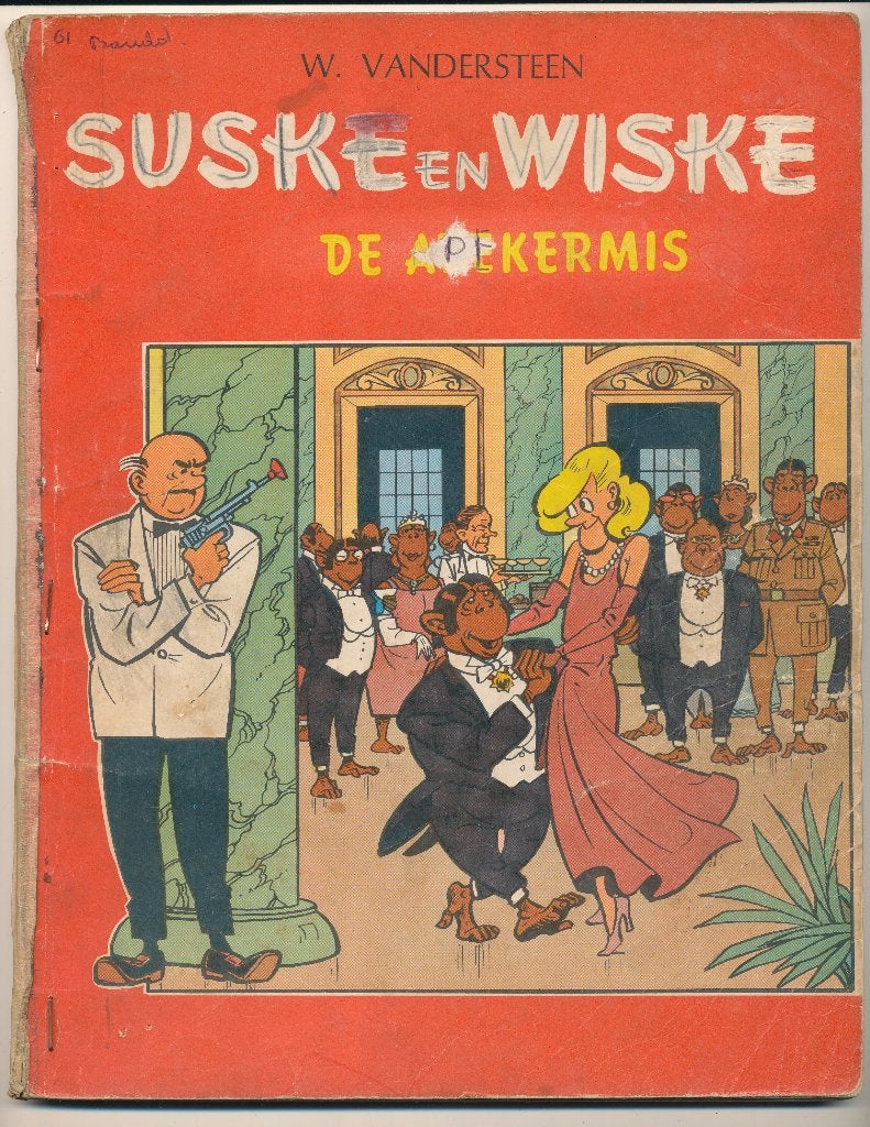 Suske en Wiske - De apekermis 1965 ( 1'druk ), Boeken, Gelezen, Willy Vandersteen, Eén stripboek, Ophalen of Verzenden