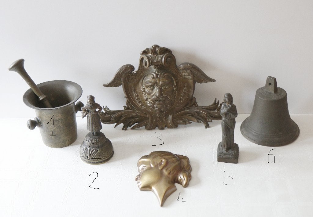 6 Antieken bronzen stukken (ook apart te verkrijgen), Antiek en Kunst, Ophalen, Brons