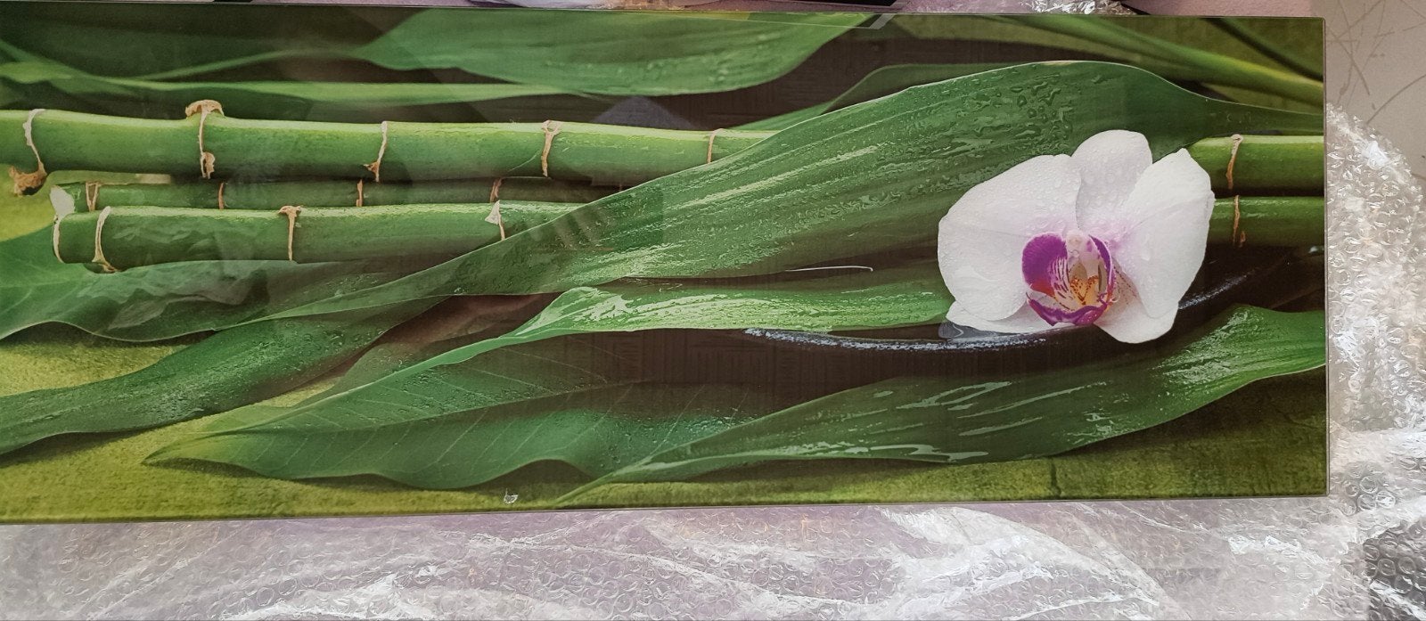 Cadre orchidée en verre 30/ 80 cm en parfait état, Enlèvement, Verre