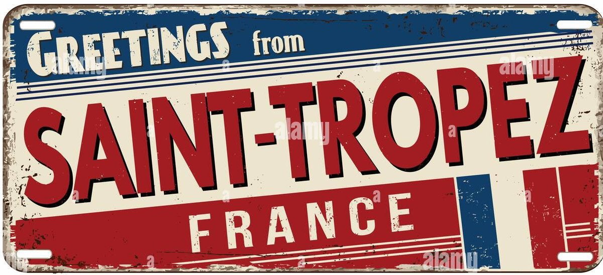 Metalen reclamebord Saint-Tropez - retro vintage mancave, Ophalen of Verzenden, Nieuw, Reclamebord
