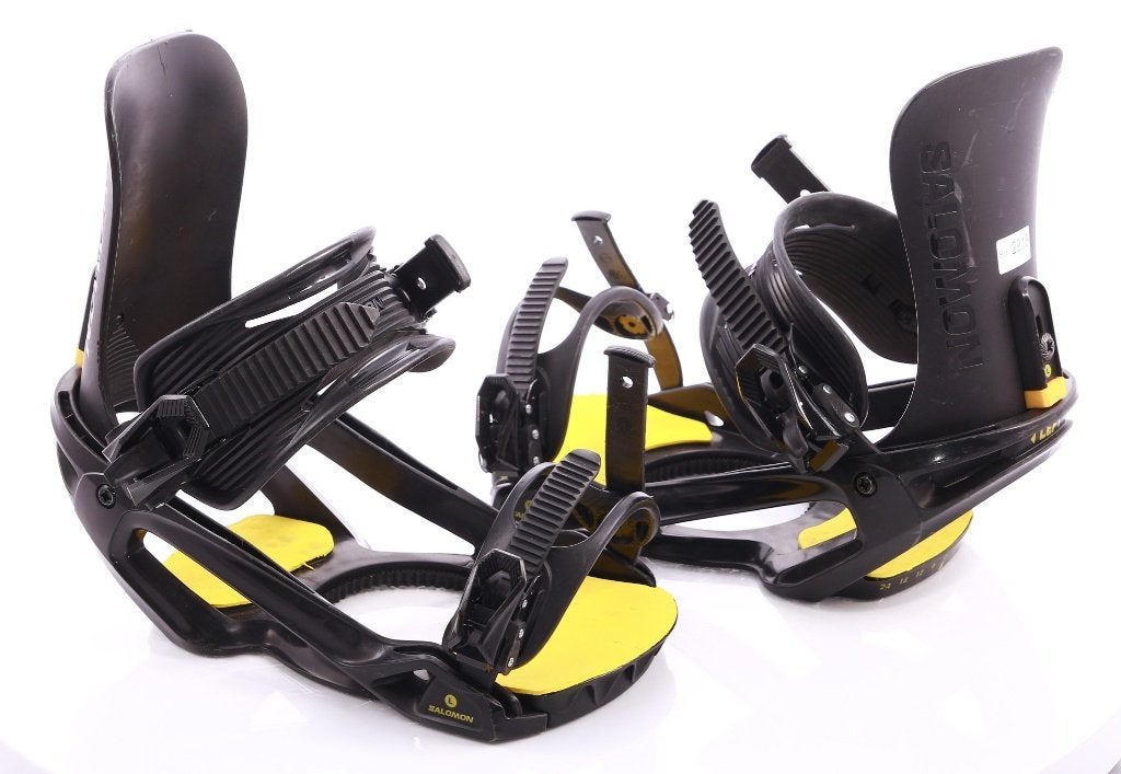 L ; fixations de snowboard SALOMON UNITE, noir/jaune, Envoi, Utilisé, Fixations
