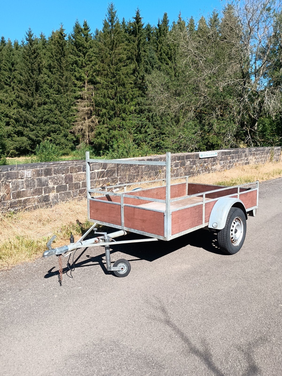 Remorque Simple Essieu ( 750Kg ) 2m20 x 1m25 x 35 cm, Autos : Divers, Remorques, Comme neuf