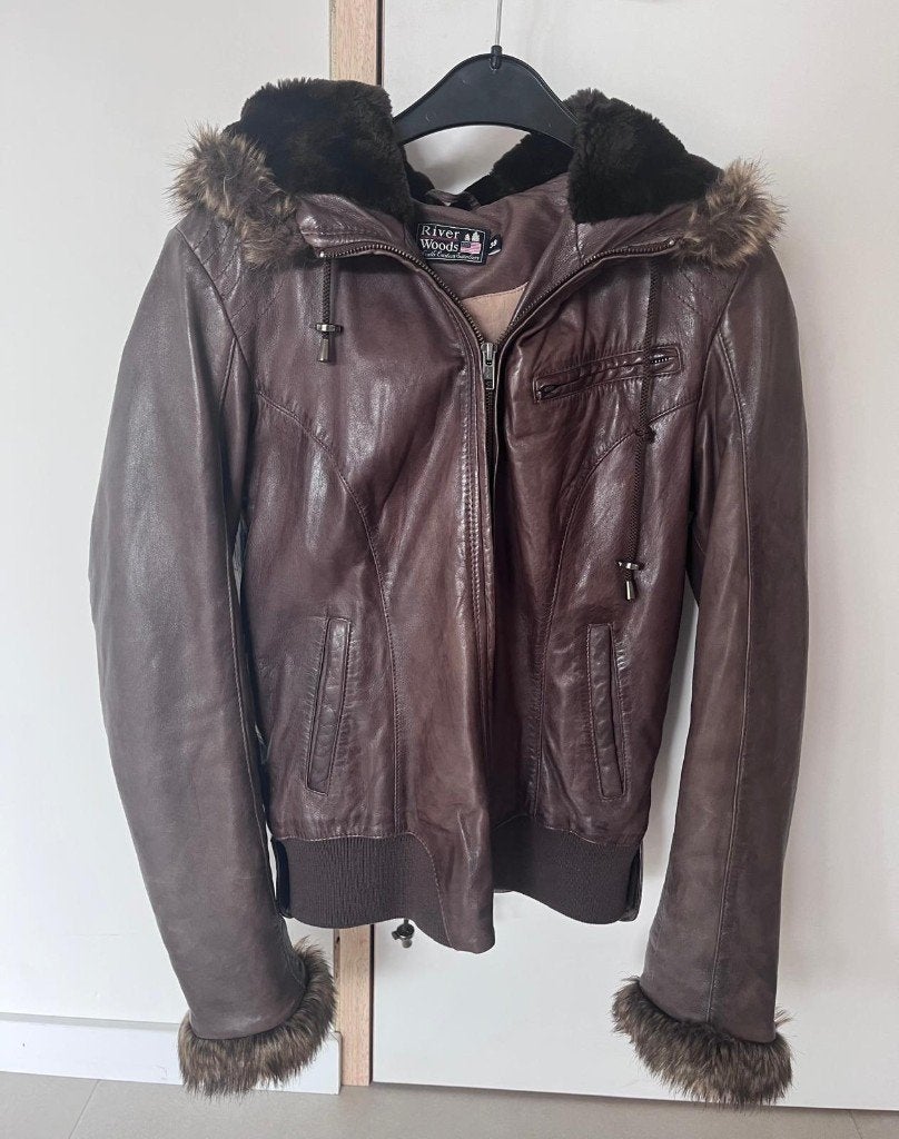 Winterjas River Woods maat 38, Maat 38/40 (M), Bruin, River Woods, Ophalen of Verzenden