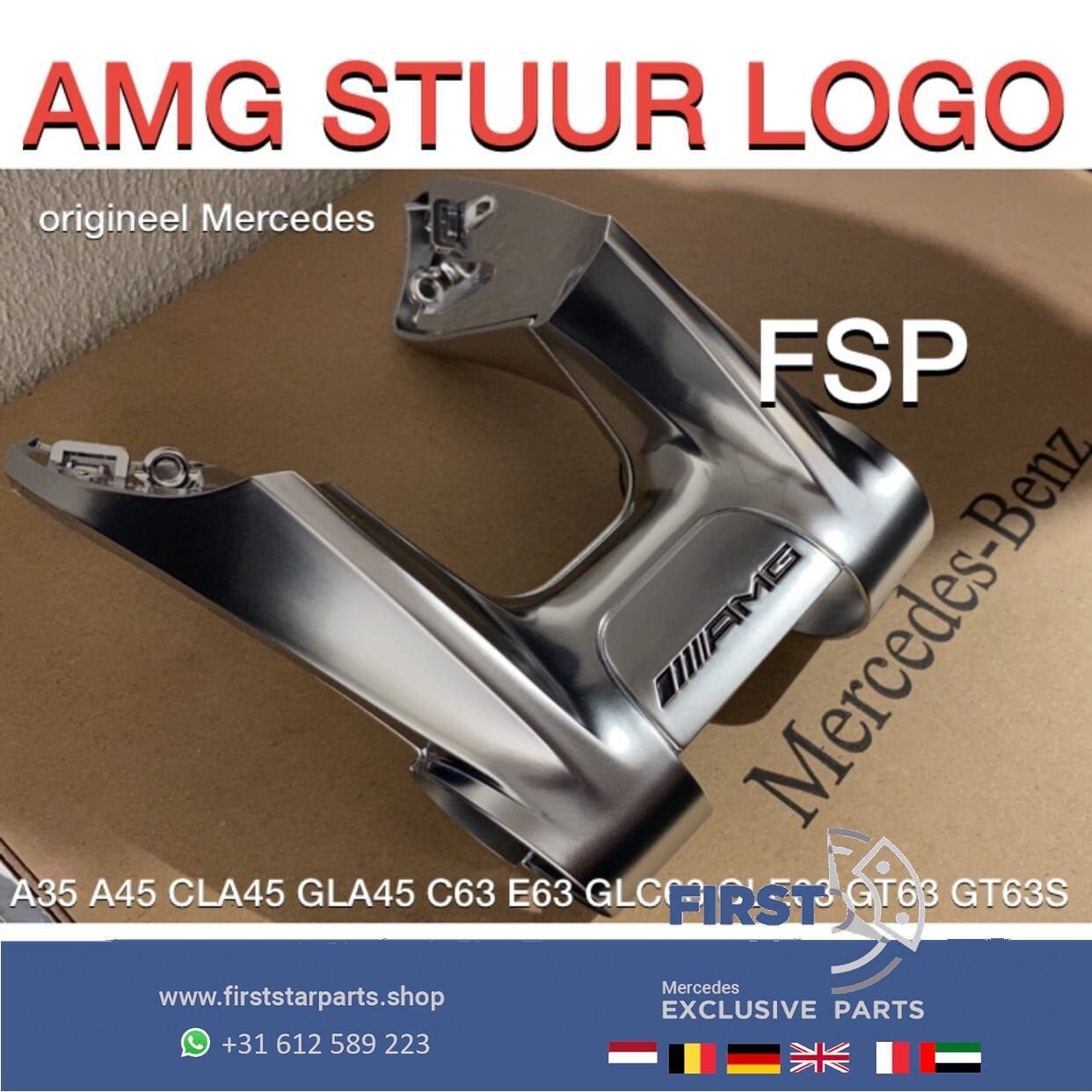 2020 AMG STUUR EMBLEEM Mercedes LOGO W177 W118 W205 W157 W21, Gebruikt, -, Voor, Ophalen of Verzenden