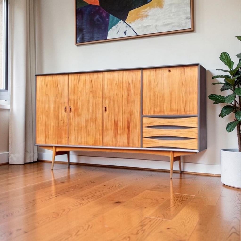 Sideboard Vintage Dressoir Oswald Vermaercke V-form 1960's, Enlèvement, Teck