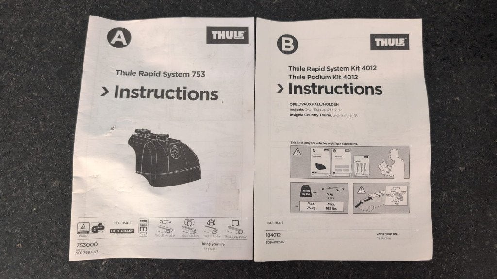 Thule rapid system 753 + kit 4012, Auto diversen, Dakkoffers, Ophalen, Zo goed als nieuw