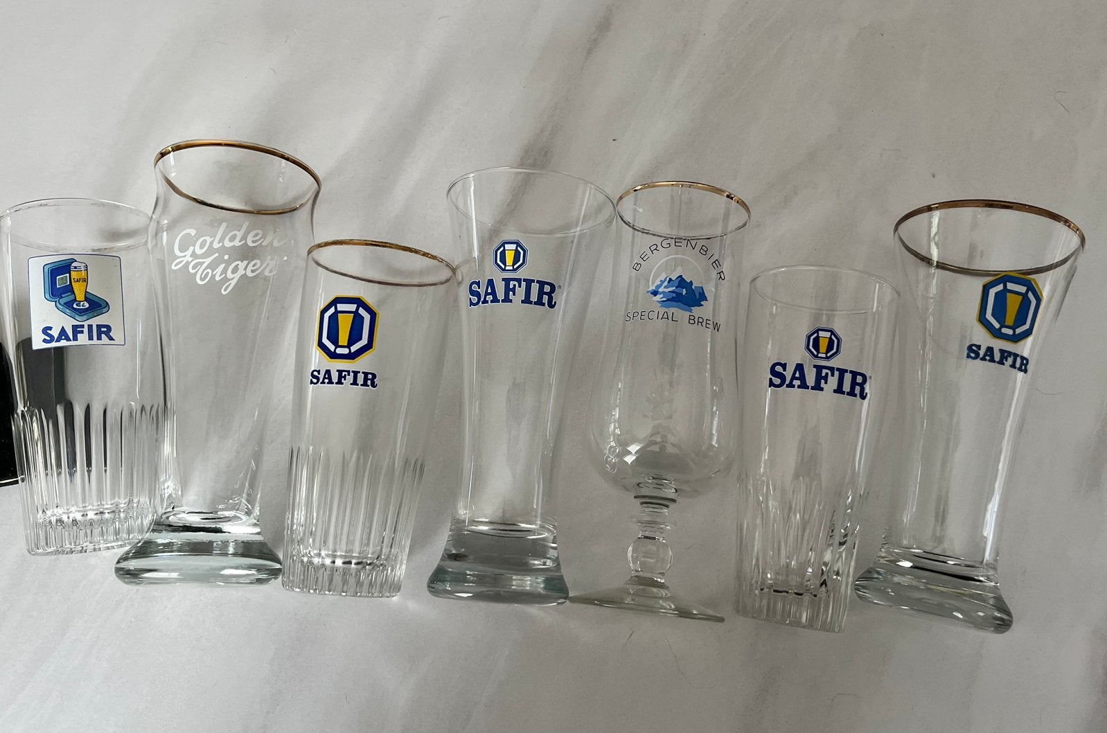 Aalst Oilsjt bier bière 7 bierglazen, Enlèvement, Comme neuf