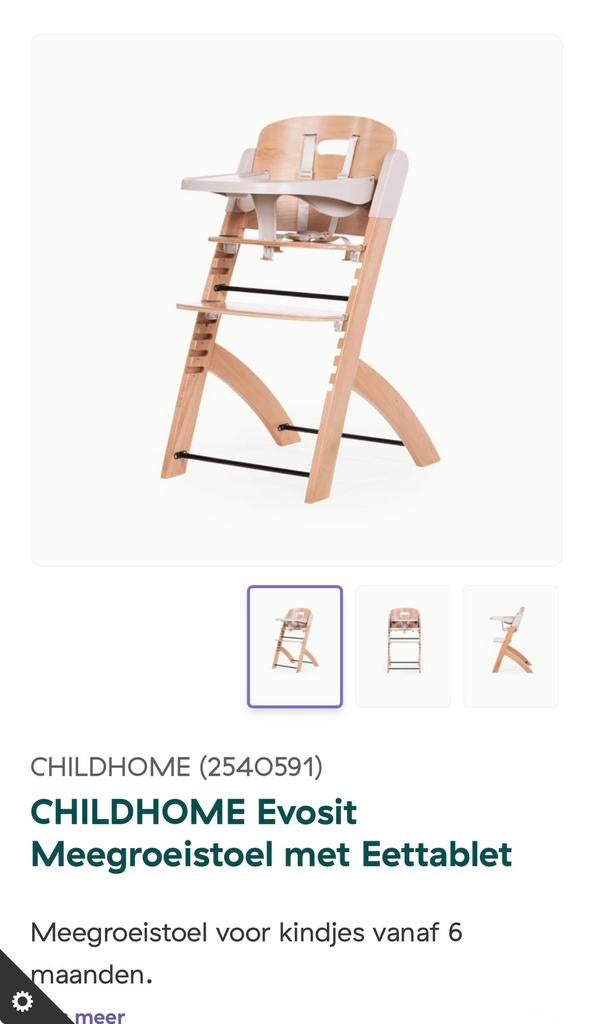CHILDHOME Evosit Meegroeistoel met Eettablet beige, Kinderen en Baby's, Ophalen, Nieuw, Meegroeistoel