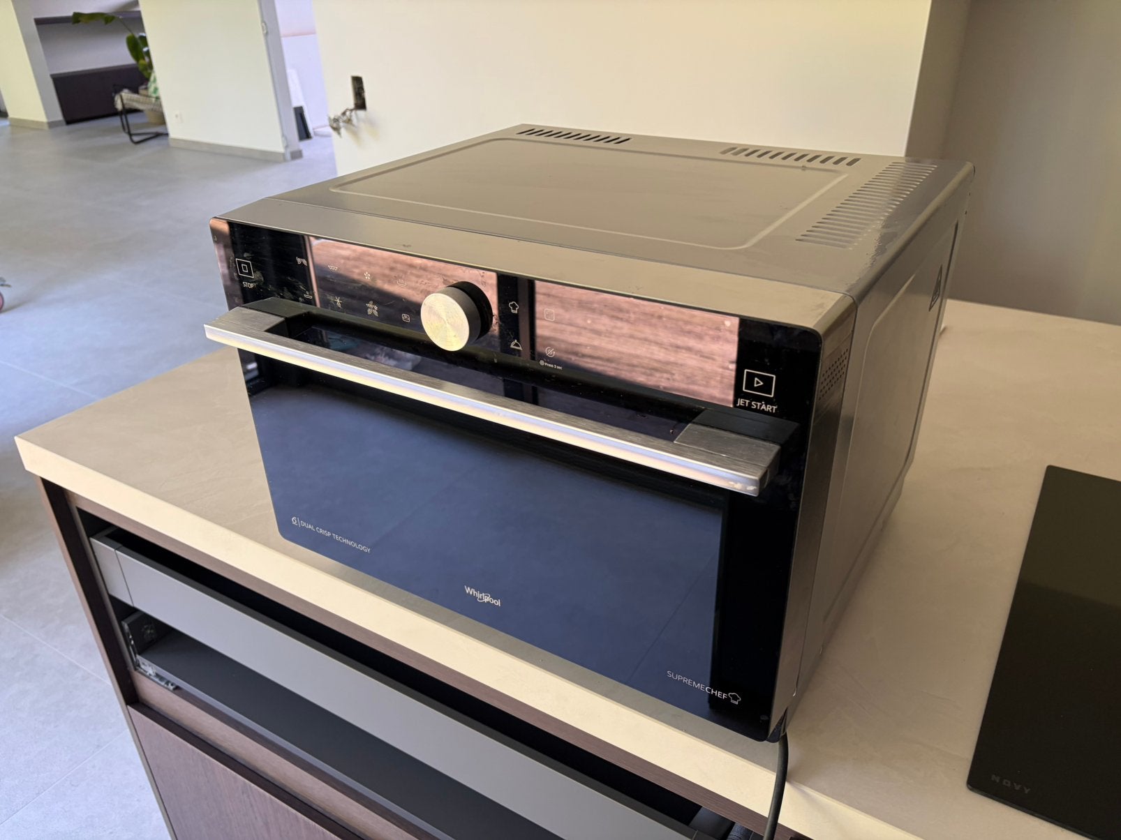 Whirlpool 6th sense combi microgolf -  MWP 3391 SB, Elektronische apparatuur, Microgolfovens, Ophalen, Gebruikt, Combi-microgolfoven