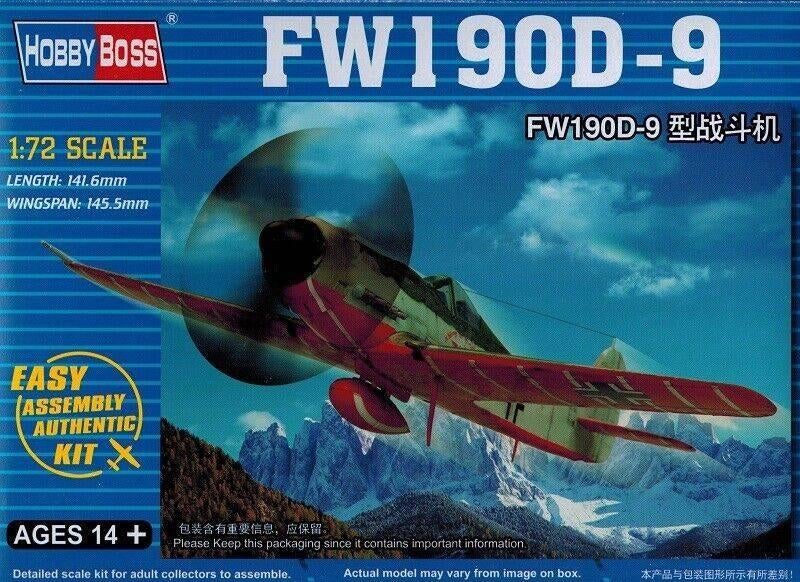 FW190D-9 Hobby-boss 1/72ième (avec canopy protégé), Envoi, Neuf, 1:72 à 1:144, Avion