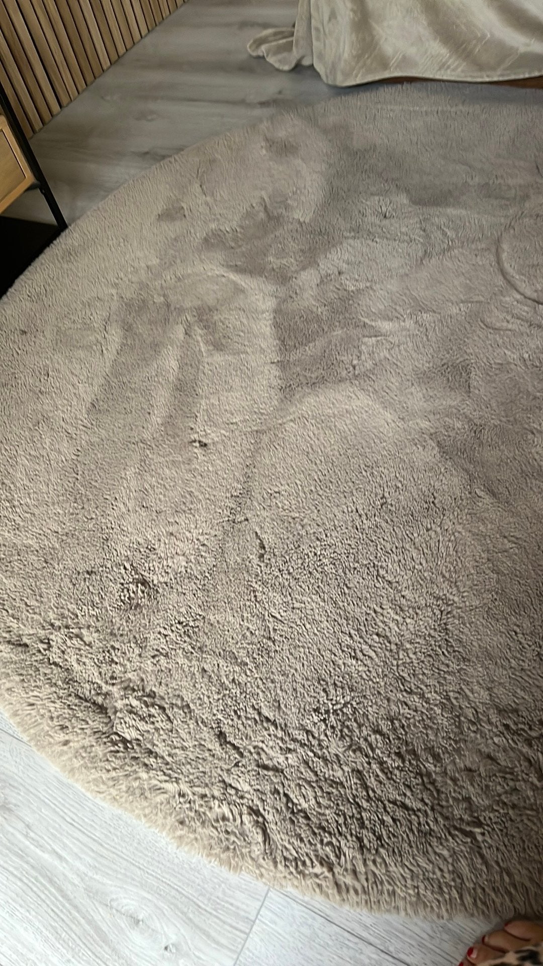 Tapis à poil court, Enlèvement, Comme neuf, Beige, Rond