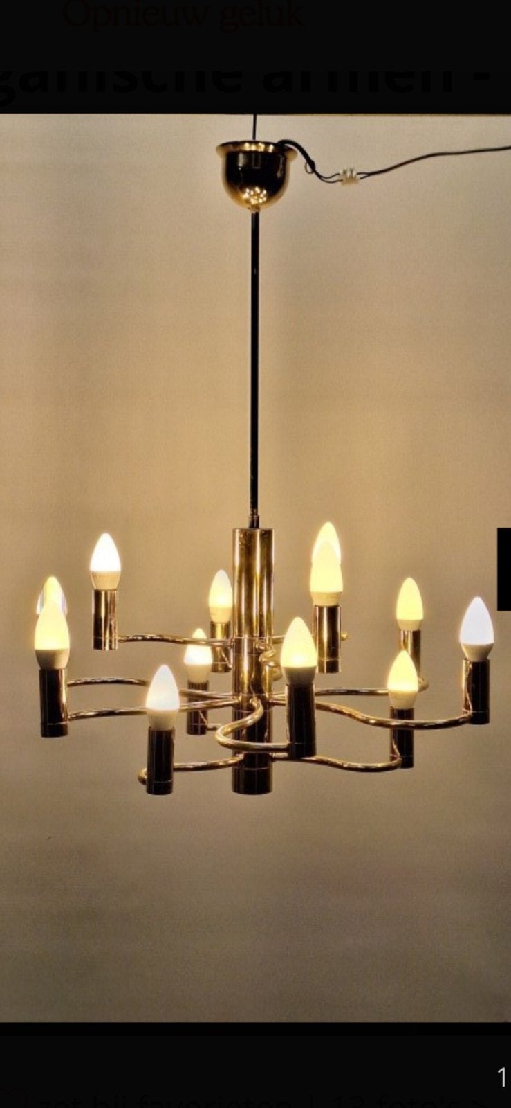 Vintage Kroonluchter SA Boulanger - Scoliari, Maison & Meubles, Lampes | Lustres, Enlèvement, Comme neuf