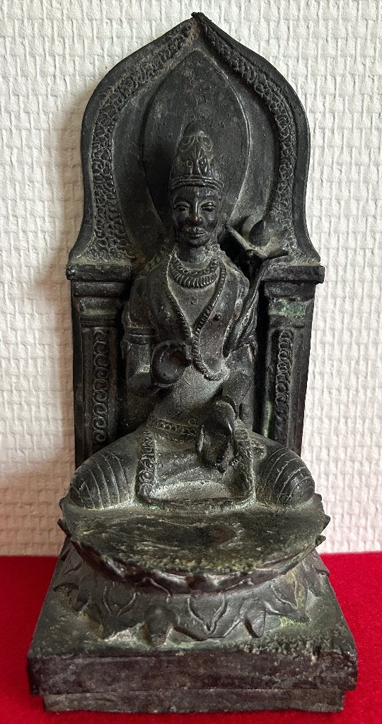 Boeddhisme - Bronzen beeldje Godin Indonesië 1930, Ritueel object, Ophalen of Verzenden, Indonesië, 21 cm