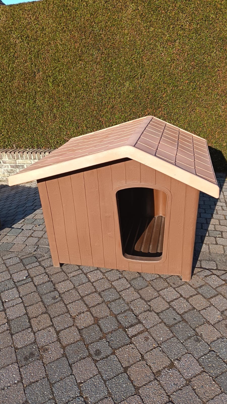 Groot kunststof hondenhok in nieuwstaat + ongebruikte deur, Dieren en Toebehoren, Ophalen, 100 cm of meer, Hondenhok, Zo goed als nieuw