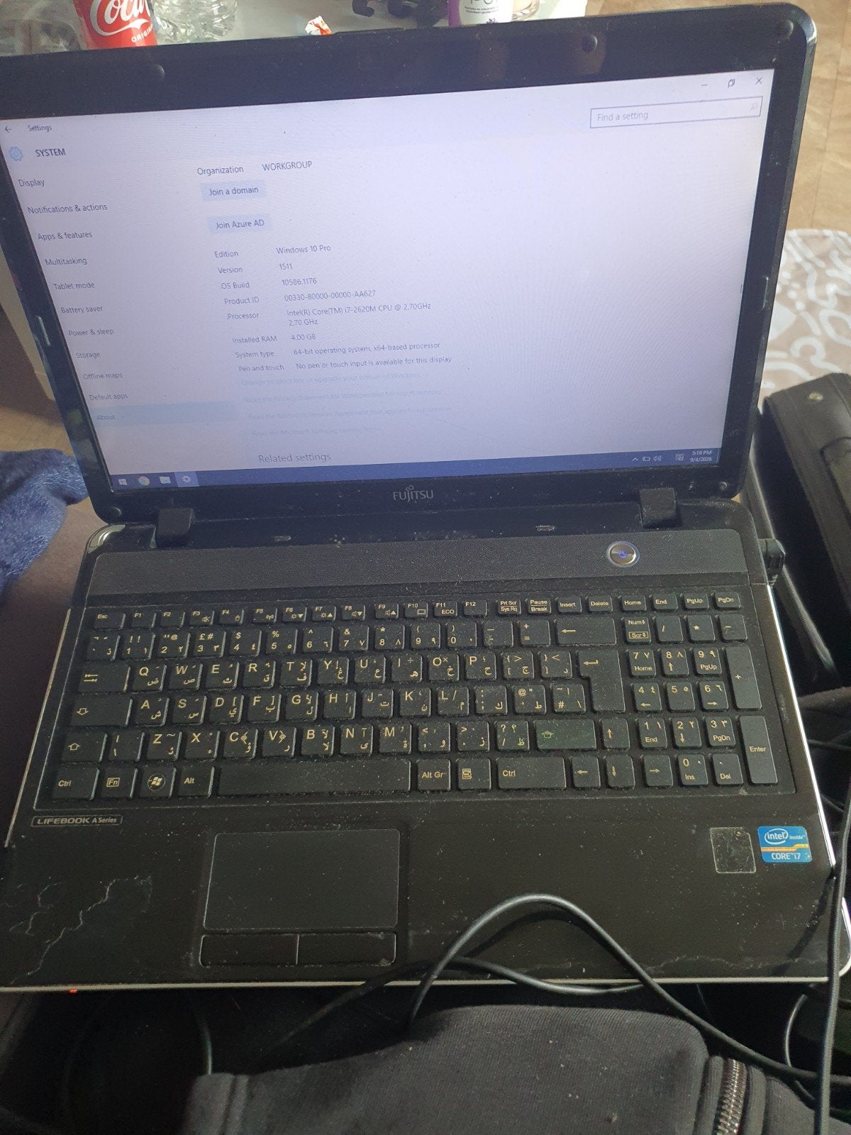 fujitsu laptop, Intel i7-processor, Enlèvement, Utilisé, SSD