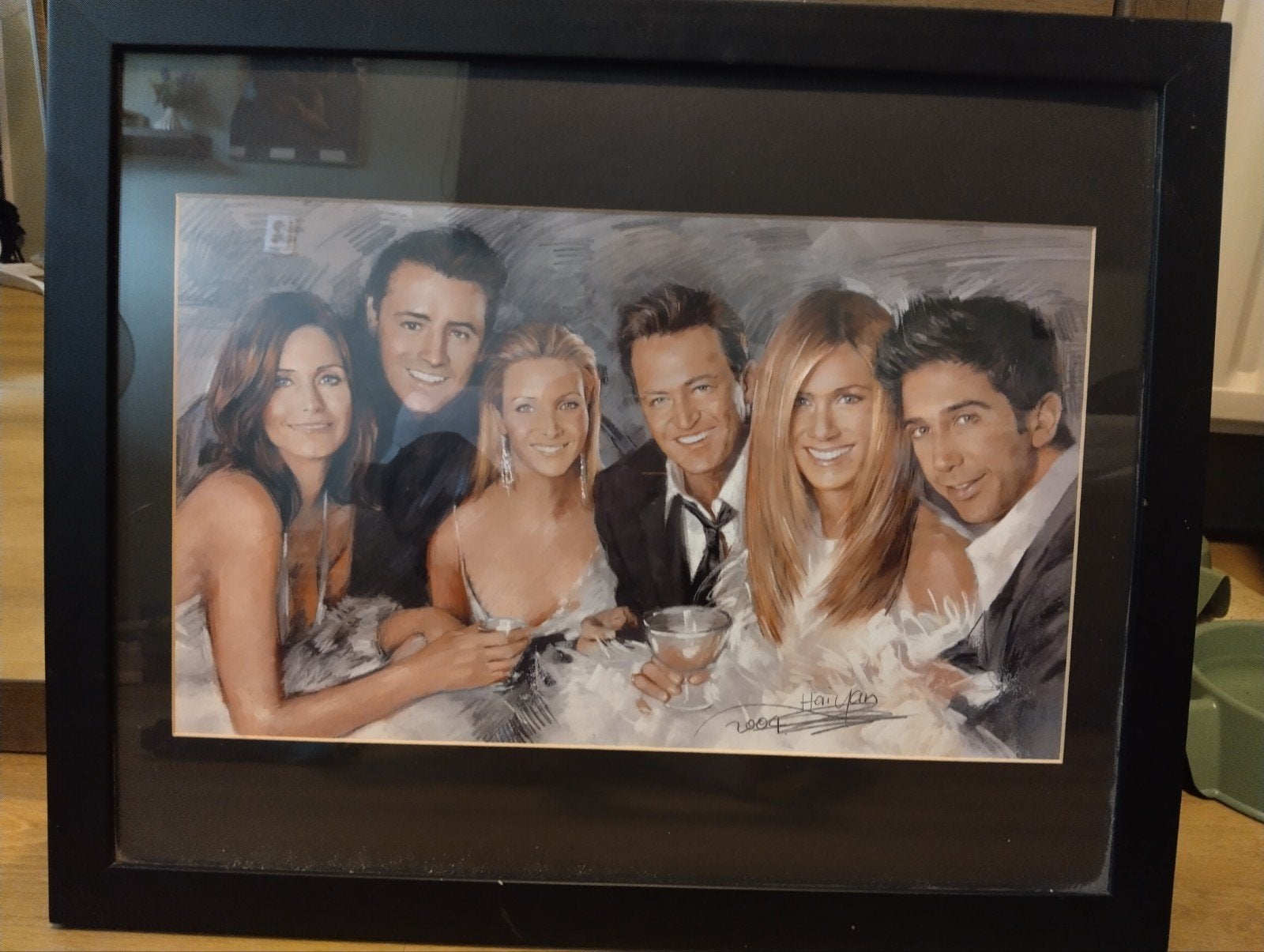 Uniek handgetekend portret Friends cast (ingelijst 45x56 cm), Antiquités & Art, Art | Dessins & Photographie, Enlèvement, Dessin