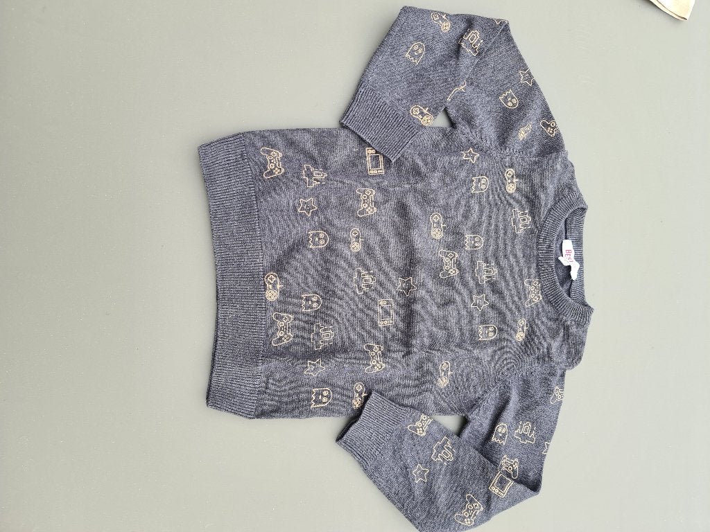 bruine trui met figuren, Besties, 110, Kinderen en Baby's, Kinderkleding | Maat 110, Ophalen, Zo goed als nieuw