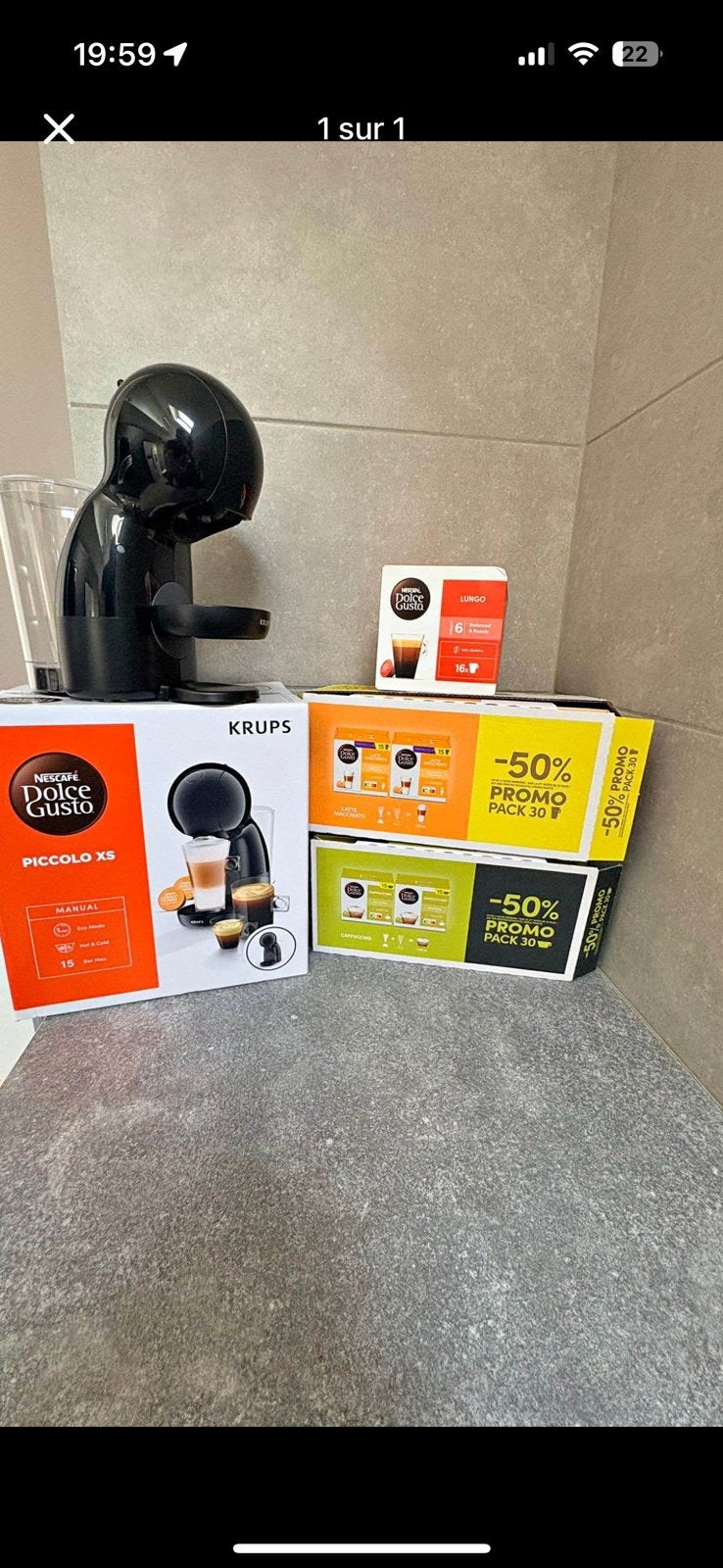 Machine café Krups Dolce Gusto Piccolo XS + lot de capsules, Enlèvement ou Envoi